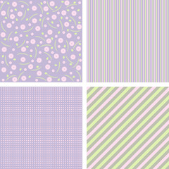 4 lilac patterns.