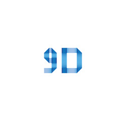 9d initial simple modern blue 