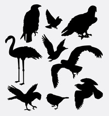 Bird animal collection silhouette. Good use for symbol, logo, web icon, mascot, sticker design,game element, sign, or any design you want.