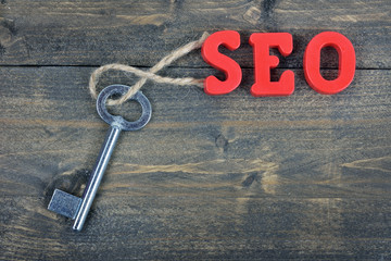 SEO on wooden table