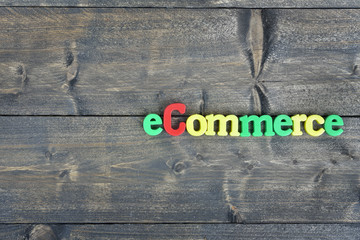 Ecommerce on wooden table