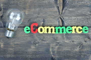 Ecommerce on wooden table