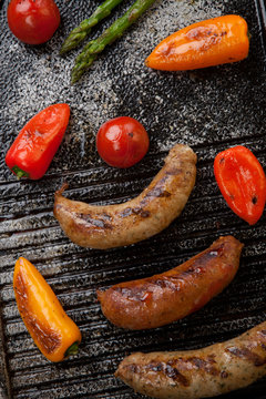 Grilled Sausages and Vegetables