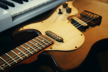 Obraz na płótnie Canvas Electric guitar closeup