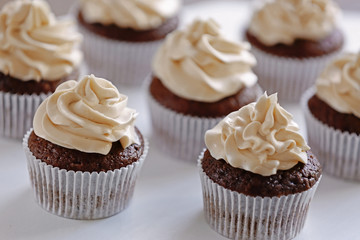 Tasty cupcakes, closeup