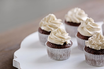 Tasty cupcakes, closeup