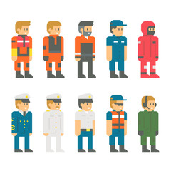 Flat design coast guard uniform illustration vector