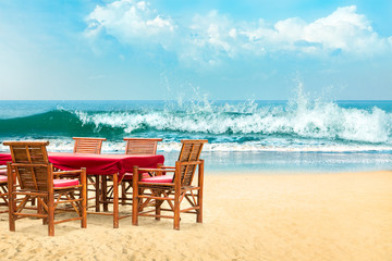 Fototapeta na wymiar Beach chairs