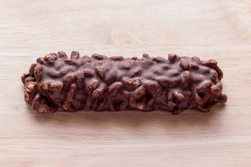 Chocolate wafer bars ingredients include almonds, cashews, cherr