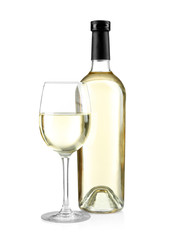 White wine, isolated on white