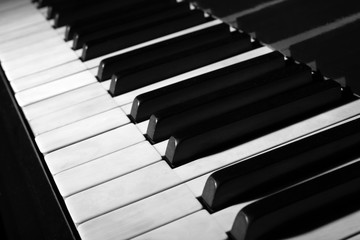 Piano keys, closeup