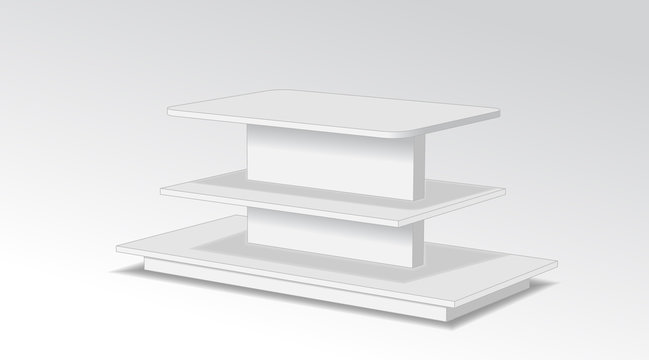 shelves for selling things gray on a white background Isometric