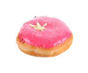 Donut with sprinkles isolated on white background