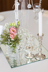 Beautiful flowers on table