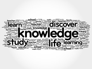 KNOWLEDGE word cloud collage, education concept background