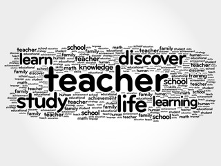 TEACHER word cloud collage, education concept background