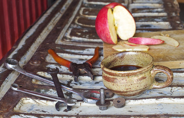 coffee and fruit in working hours