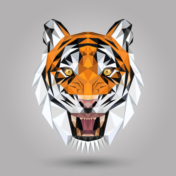 geometric tiger head