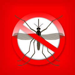 Mosquito icon vector. Flat icon isolated on red background in a