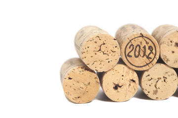 Wine corks isolated on white background