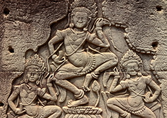 Angkor site carvings, Cambodia