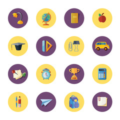 Fototapeta premium vector icons set of school elements