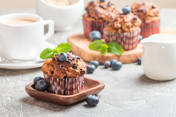 Carrot muffins with blueberrie