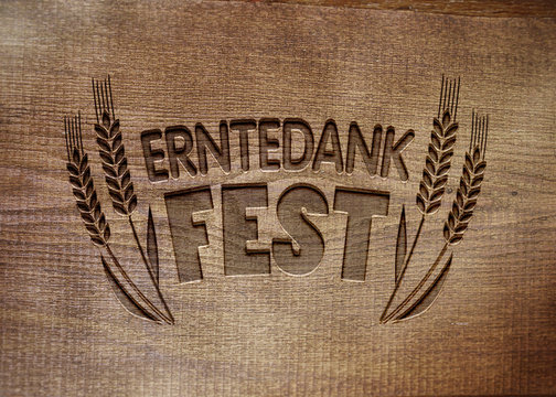 Erntedankfest - Typo - Holz 3