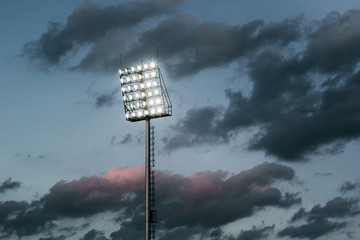 Fototapeta premium stadium lights and dark sky