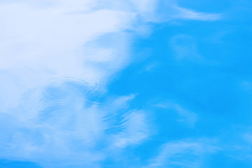 Fototapeta na wymiar Blue Sky Reflect to surface water as background