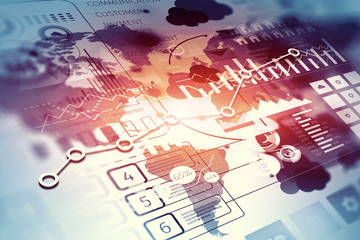 Naklejka premium Human user display . Mixed media