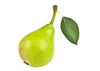 Green pear isolated on a white background