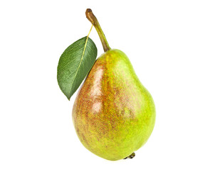 Green pear isolated on a white background