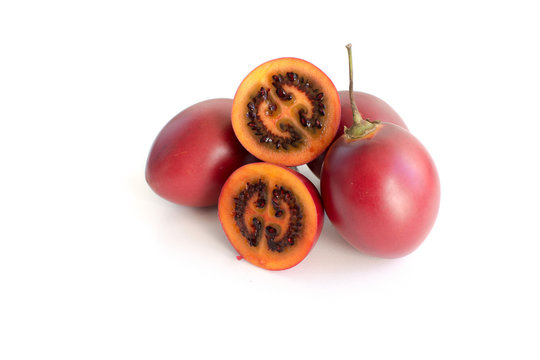 Fresh tamarillo fruit isolated on white background