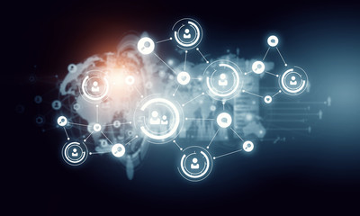 Social networking scheme . Mixed media