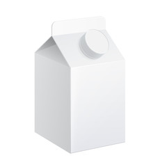Realistic carton of milk.