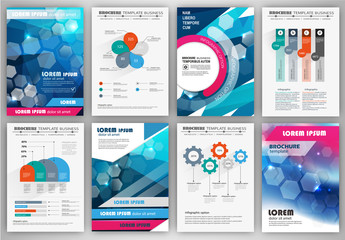 Business infographics and backgrounds set