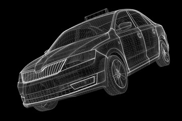 Car taxi , 3D model