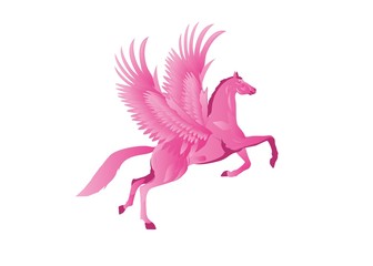 Mythical horse Pegasus, isolaterd vector illustration