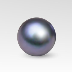 Pearl realistic isolated on white background
