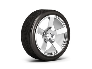 Obraz premium Car wheel isolated on white background 3d