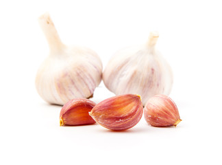Fresh garlic isolated on white background