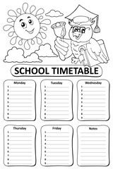 Black and white school timetable theme 8