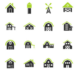 farm building icon set