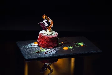 Rolgordijnen Sweet dessert on a board © D'Action Images