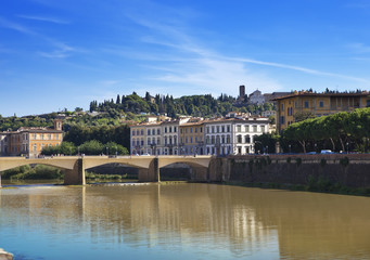 View of Florence. Bridge over the Arno River