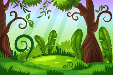 landscape. nature. fairy forest. vector illustration