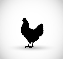 Hen icon silhouette vector