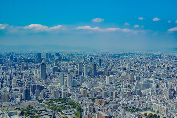 大阪　あべのハルカスからの眺望 Osaka city view
