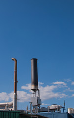 metal chimneys from an electric generator